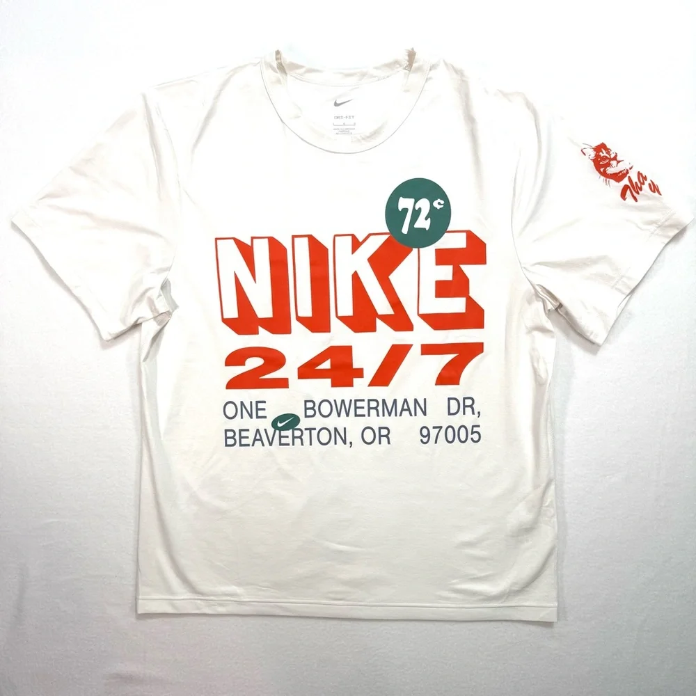 NWOT New Nike Dri-FIT UV Hyverse Men's T Shirt Tee Bowerman  White 24/7 Large L